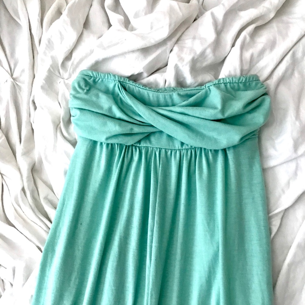Mint Strapless Maxi w/ Front Slit